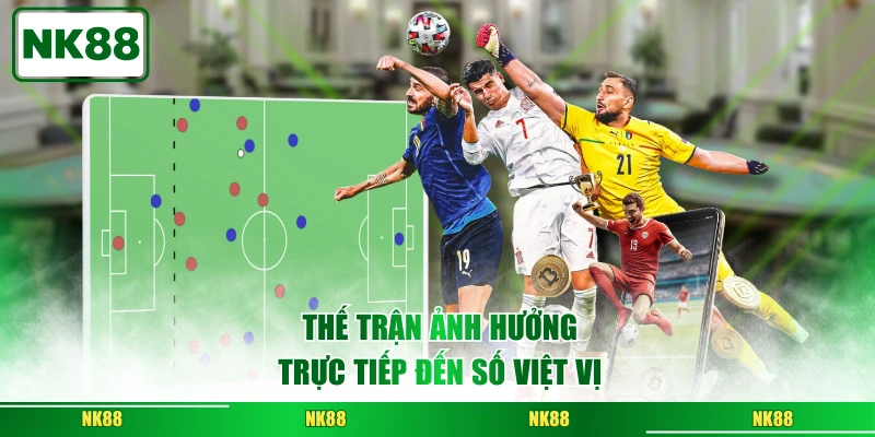 Thế trận ảnh hưởng trực tiếp đến số việt vị